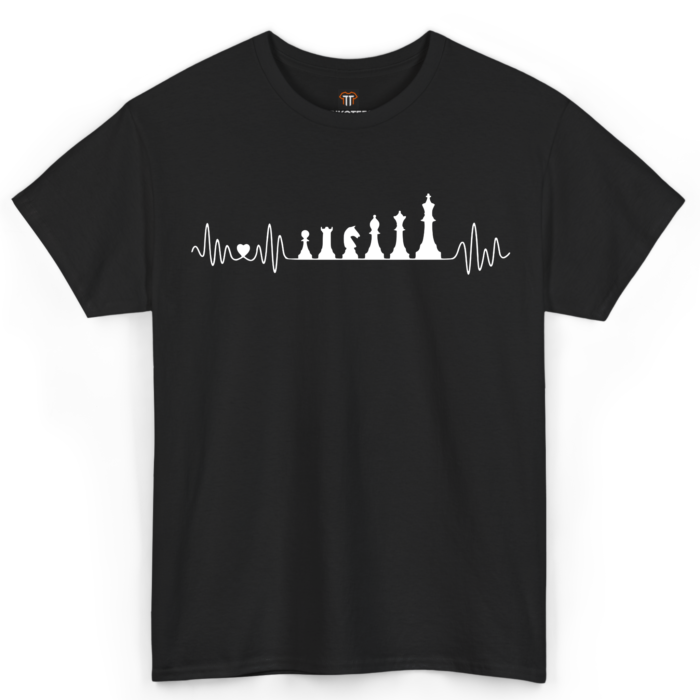 Chess Heartbeat Shirt with Heart and Chess Pieces Chess Heartbeat Shirt