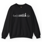 Chess Heartbeat Sweatshirt with Heart and Chess Pieces