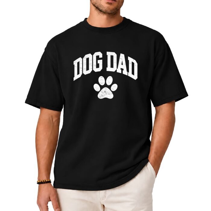 Dog Dad Shirt with Paw Print Dog Dad Shirt with Paw Print