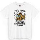 Everything Is Fine Shirt with orange panicked fish on a white T-shirt