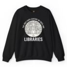 Black library sweatshirt for librarians, teachers, and students
