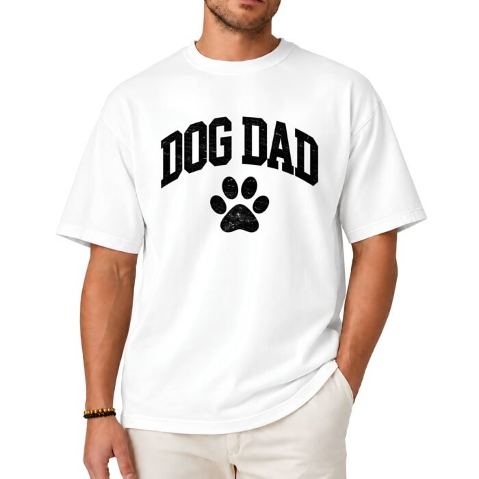 Dog Dad Shirt with Paw Print Dog Dad Shirt with Paw Print