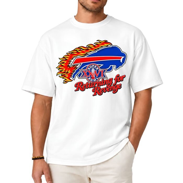 Josh Allen Wearing Buffalo Bills Super Bowl XXVI Returning for Revenge Shirt Josh Allen Wearing Buffalo Bills Super Bowl XXVI Returning for Revenge Shirt