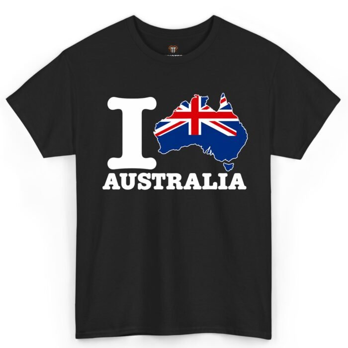 I Love Australia Map Flag Shirt I Love Australia Map Flag Shirt