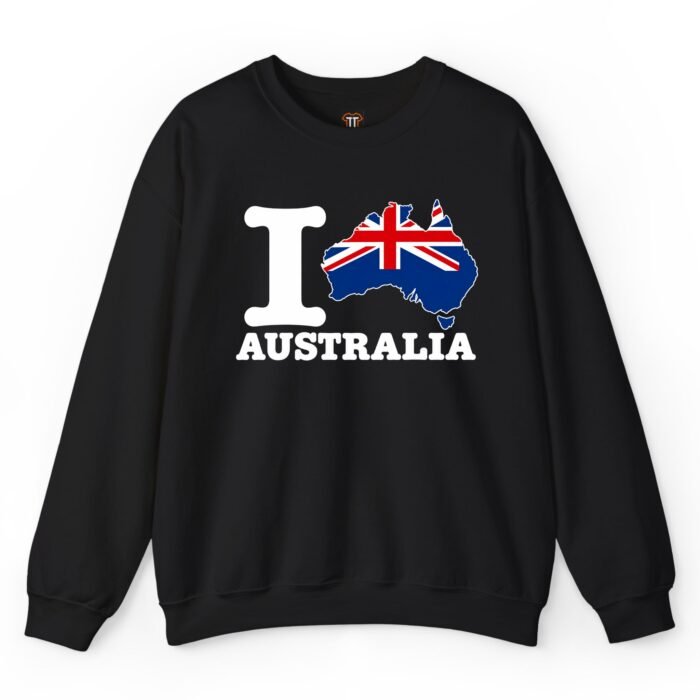 I Love Australia Map Flag Sweatshirt I Love Australia Map Flag Sweatshirt