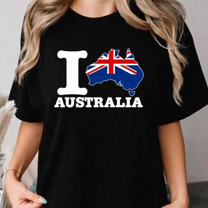 I Love Australia Map Flag Shirt I Love Australia Map Flag Shirt