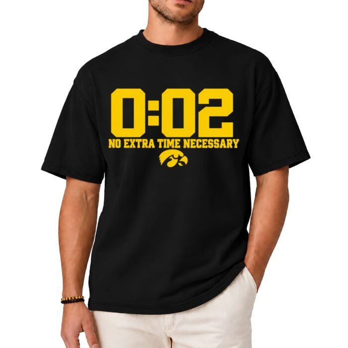 Iowa Hawkeyes 0.02 No Extra Time Necessary Shirt Iowa Hawkeyes 0.02 No Extra Time Necessary Shirt