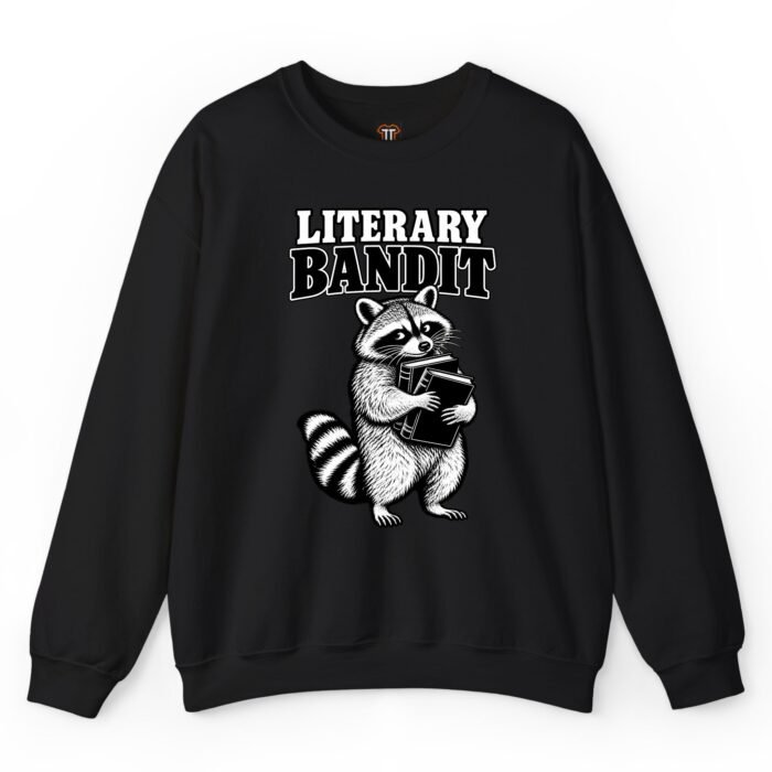 Literary Bandit Raccoon Book Lover Sweatshirt Literary Bandit Raccoon Book Lover Sweatshirt