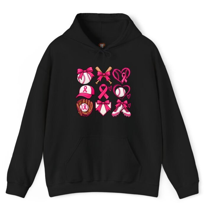 Pink Ribbon Baseball Breast Cancer Awareness Hoodie Pink Ribbon Baseball Breast Cancer Awareness Hoodie