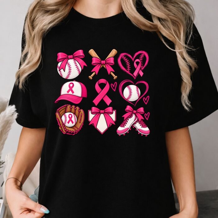 Pink Ribbon Baseball Breast Cancer Awareness Shirt Pink Ribbon Baseball Breast Cancer Awareness Shirt