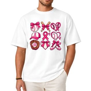 Pink Ribbon Baseball Breast Cancer Awareness Shirt