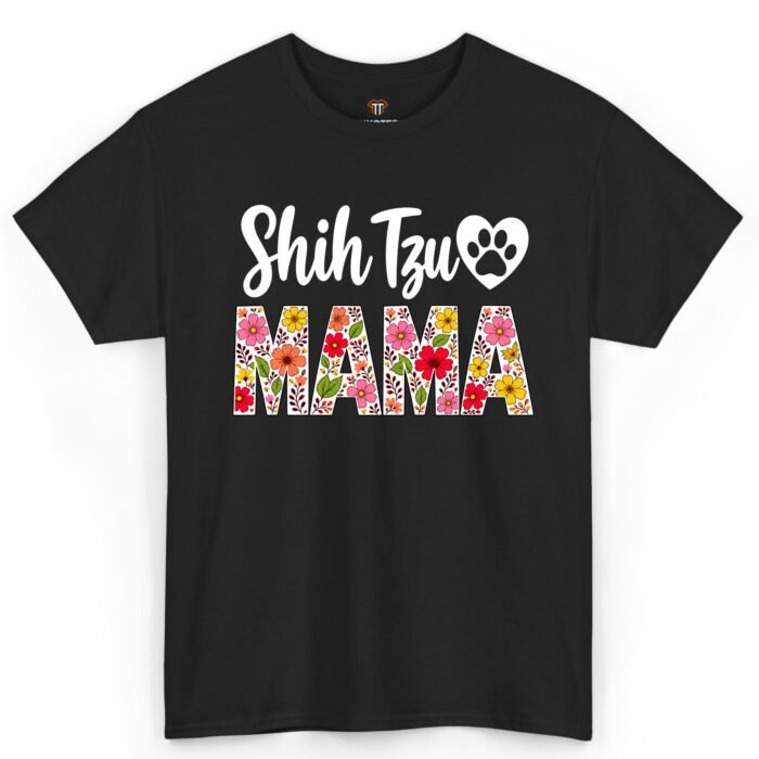Shih Tzu Mama Shirt – Floral Dog Mom Gift for Pet Lovers Shih Tzu Mama Shirt