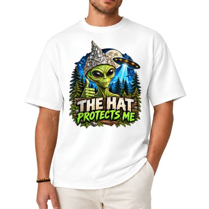 The Hat Protects Me Alien UFO Shirt The Hat Protects Me Alien UFO Shirt
