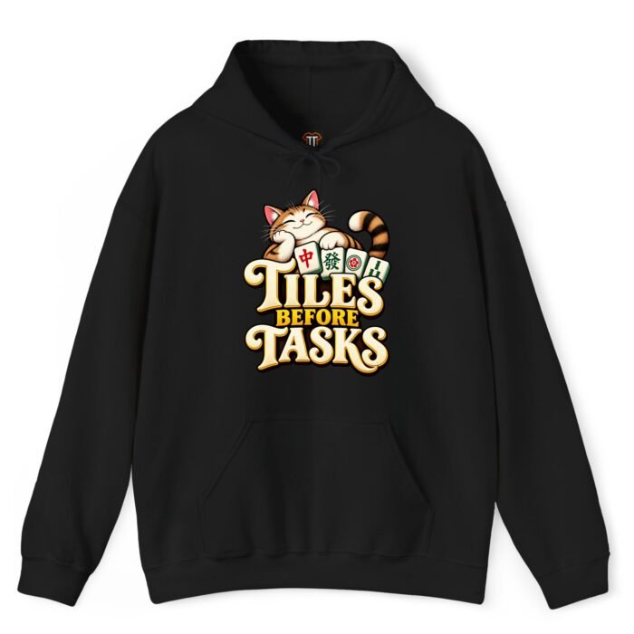 Tiles Before Tasks Mahjong Cat Hoodie Tiles Before Tasks Mahjong Cat Hoodie