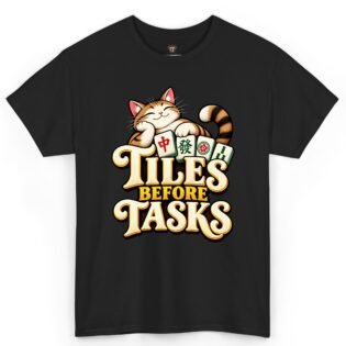 Tiles Before Tasks Mahjong Cat Shirt